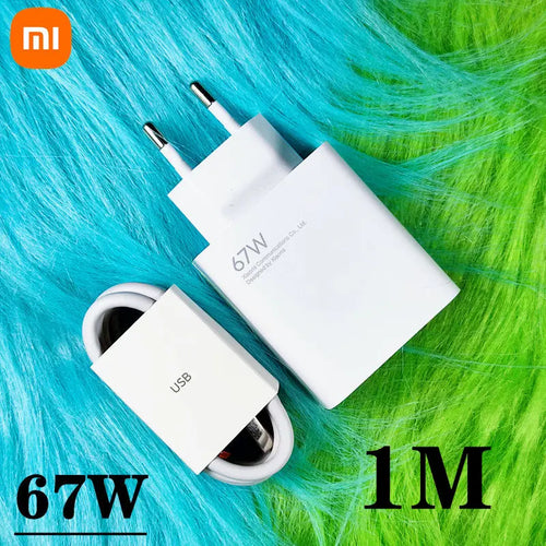 Original Xiaomi 67W Turbo Fast Charger EU Plug 6A Type C Cable For Mi