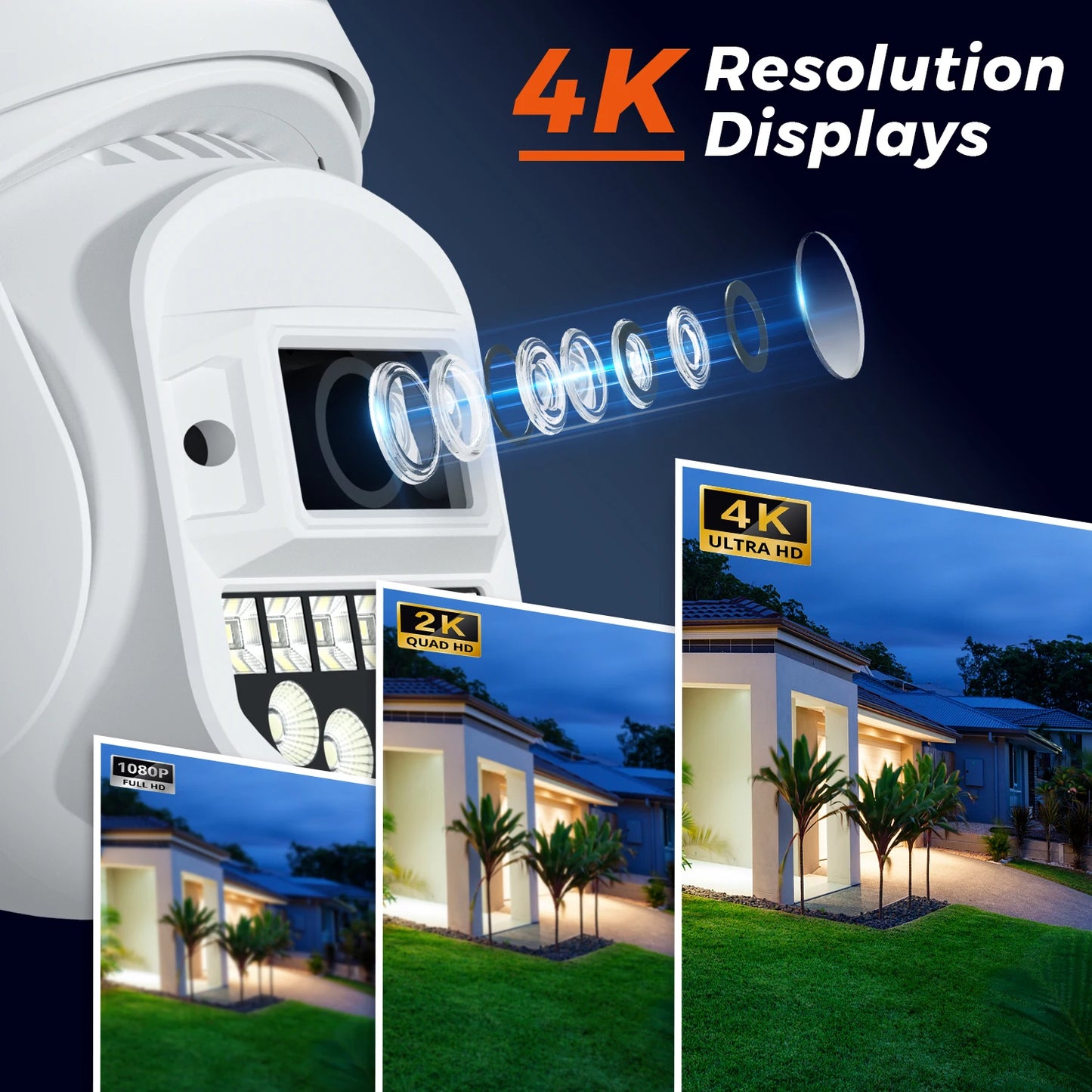 2.4G/5G Wifi Surveillance Camera Outdoor 10MP 5K IP Camera Dual Lens