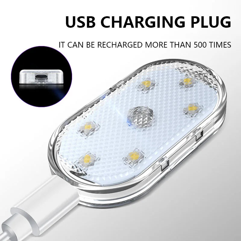 Car LED Touch Lights USB Sensor Rechargeable Reading Light Auto Door