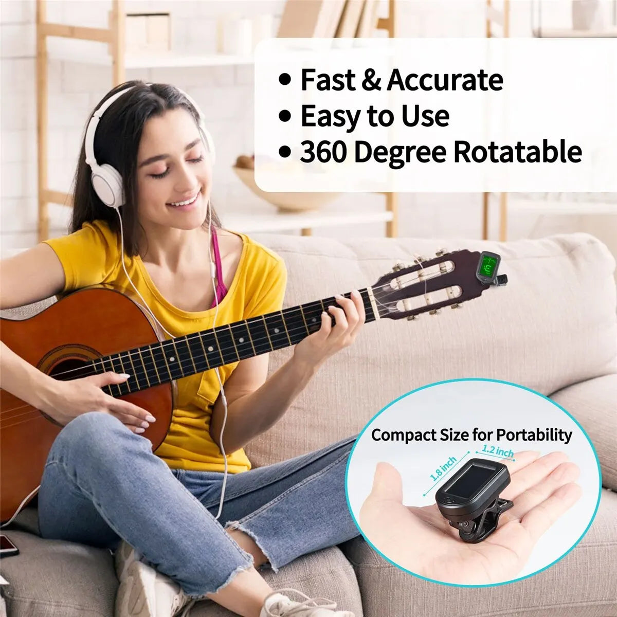 Guitar Tuner For All Instruments Clip on Electronic Tuner for Guitar