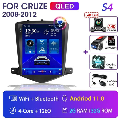 For Chevrolet Cruze 2008-2014 Carplay Android 12 Car Radio Multimedia