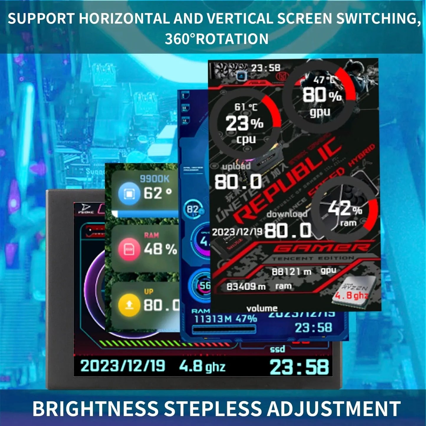New 3.5 Inch IPS TYPE-C Secondary Screen Computer CPU GPU RAM HDD