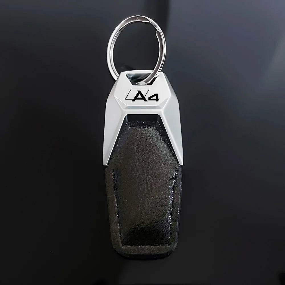 Genuine Leather Zinc Alloy Keyring 4S Store Gift Car Logo Pendant