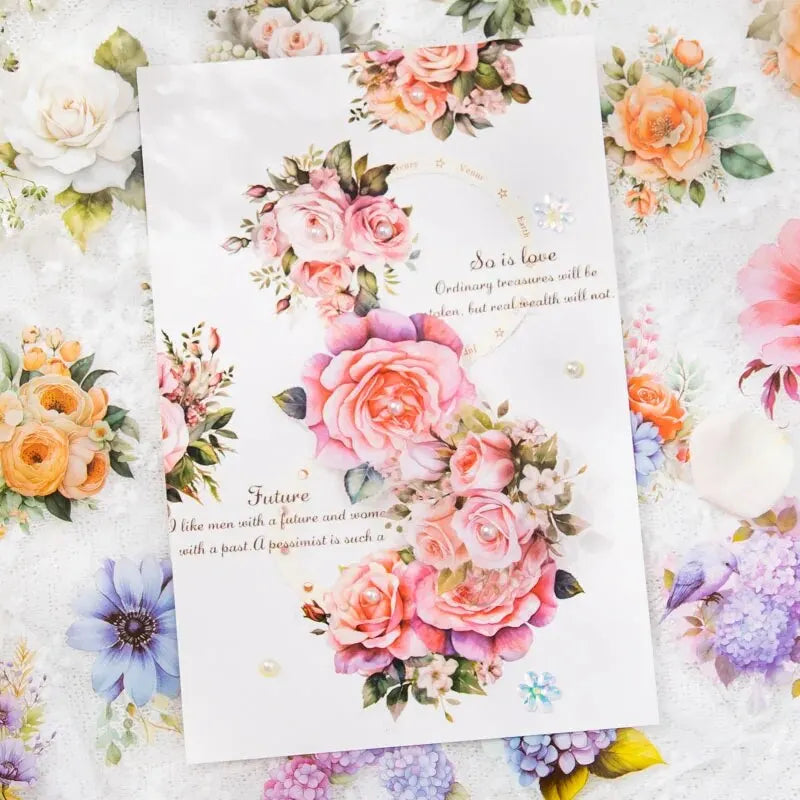 8Style 200cm/roll Flower Sea Tape Cut Film PET Plants Handbook DIY