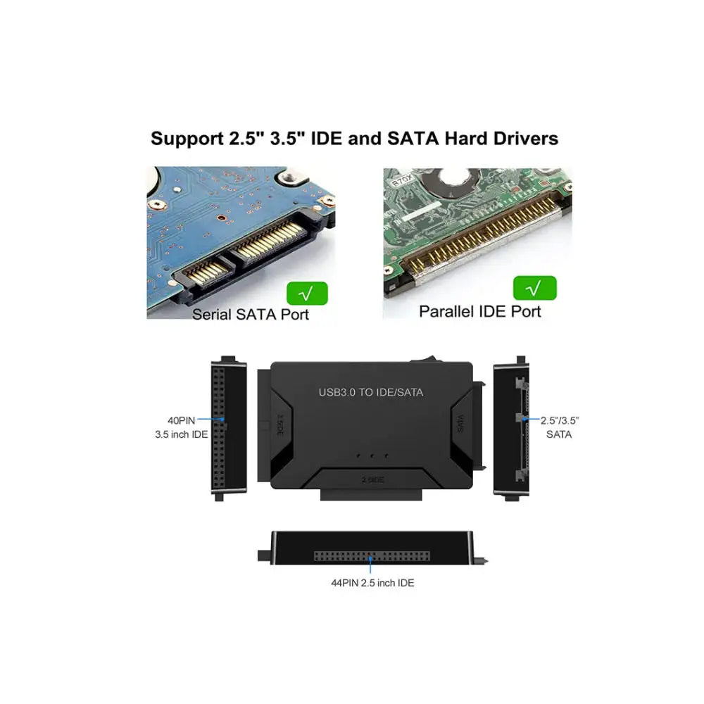 SATA/IDE to USB 3.0 Adapter, Hard Drive Reader for Universal 2.5