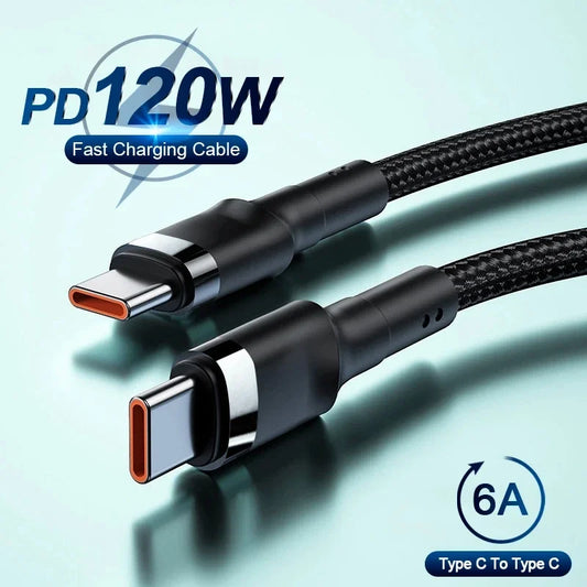 PD 120W Super Charging For Samsung S24 S23 USB C TO USB Type C Cable