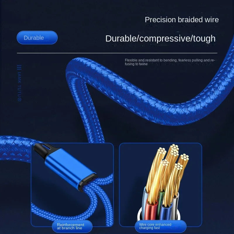 Type-c Three-in-one Charging Line PD One-minute Three-vehicle Fast