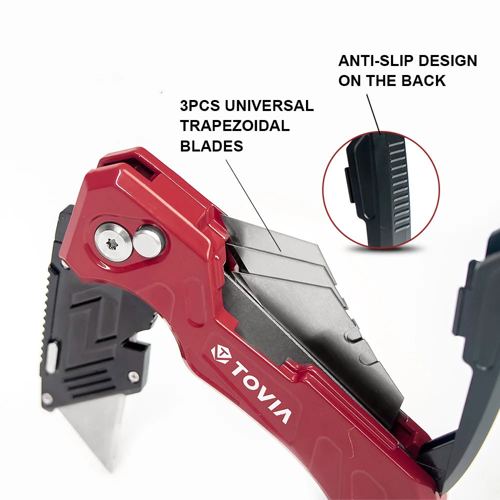 T TOVIA Folding Knife Replaceable Utility Knife for Cable Cartons