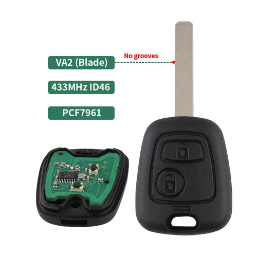 433MHz Remote Car Key For Citroen C1 C2 C3 Saxo Xsara Picasso Berlingo