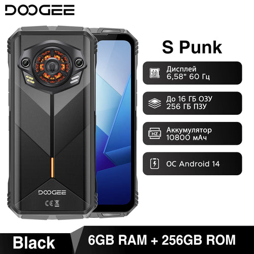 Global Version DOOGEE S Punk Rugged Phone Android 14 6.58" 60Hz 34mm