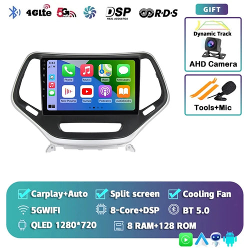Android 14 Carplay Auto WIFI+4G Car Radio For Jeep Cherokee 5