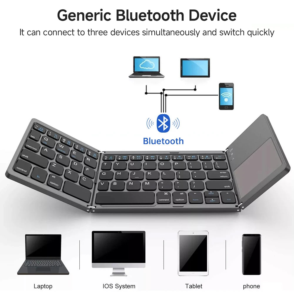Mini Bluetooth Keyboard with Touchpad for Android IOS Windows Three