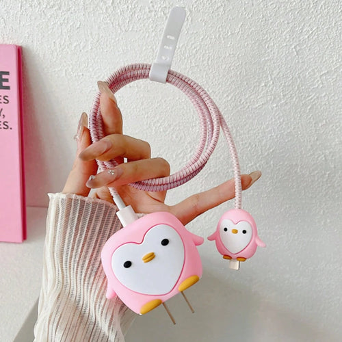 4pcs Cute Charging Data Cable Protector For iPhone 18/20w Charger