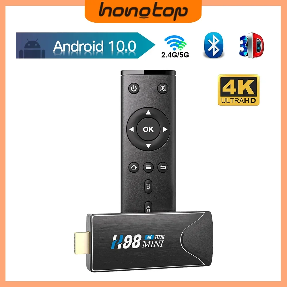 HONGTOP Mini TV Stick Android 10 4K HD 2G 16G TV Box 2.4G 5G Dual Wifi