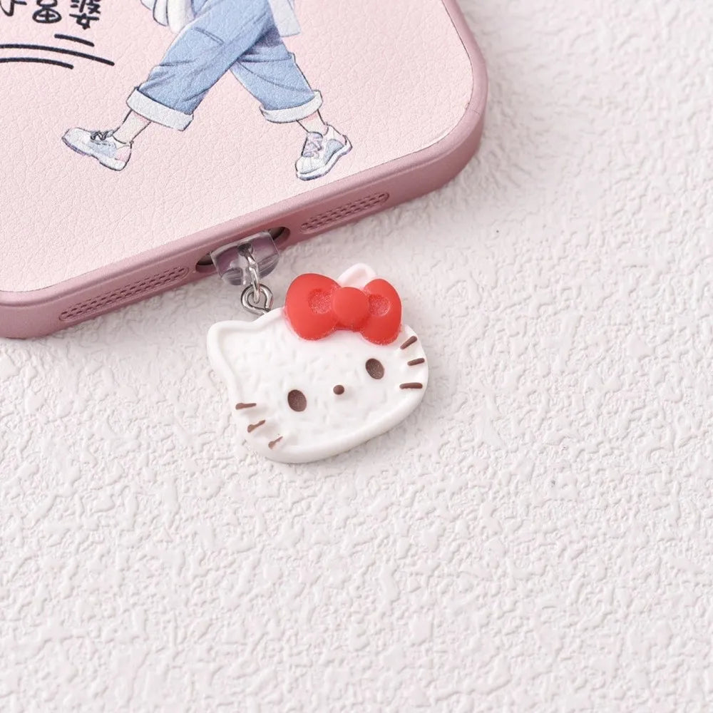 MINISO 3D Resin Hello Kitty Phone Dustproof Plug For iPhone Samsung