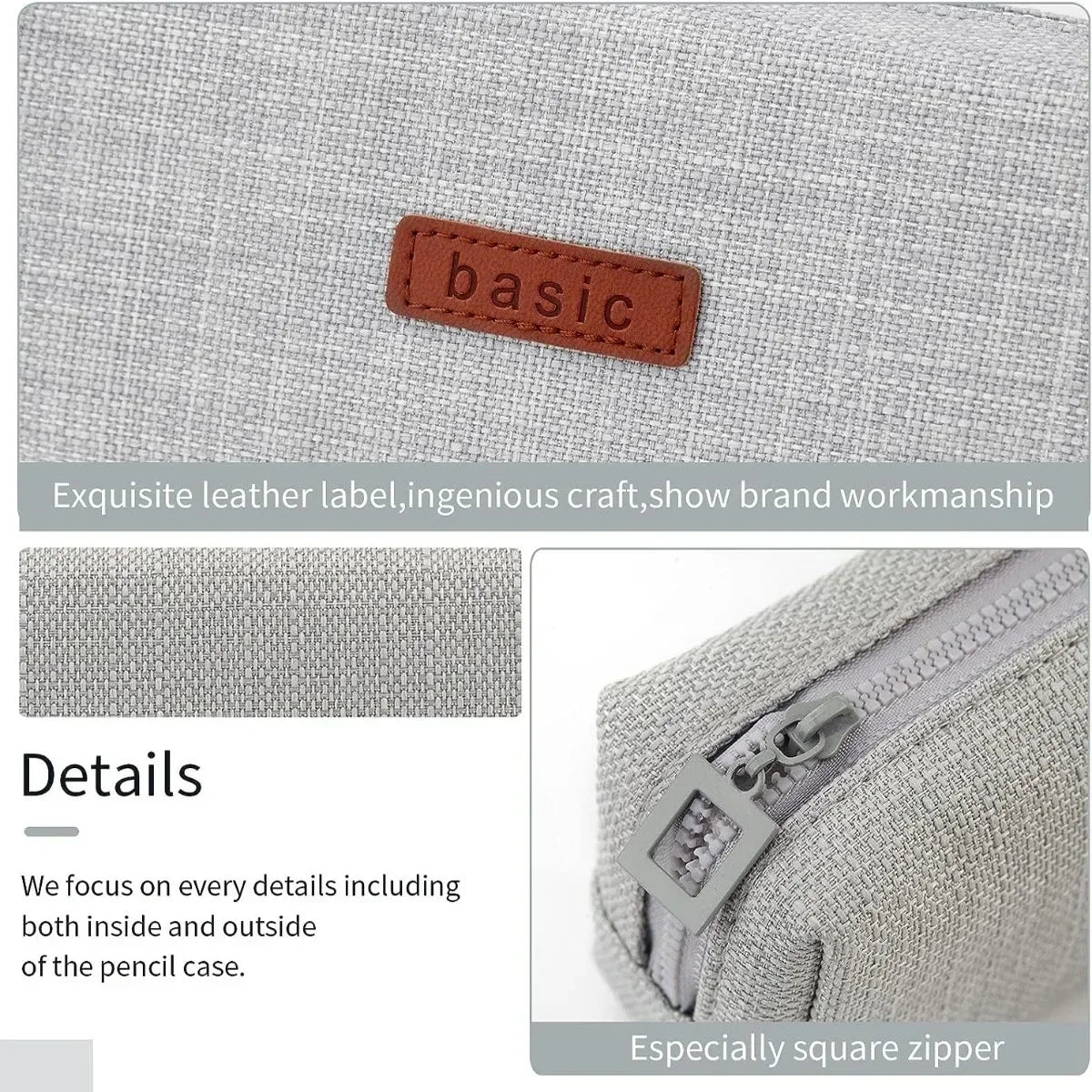 Pencil Case Bag for Girls and Boys Kawaii Washable Pen Box Multicolor