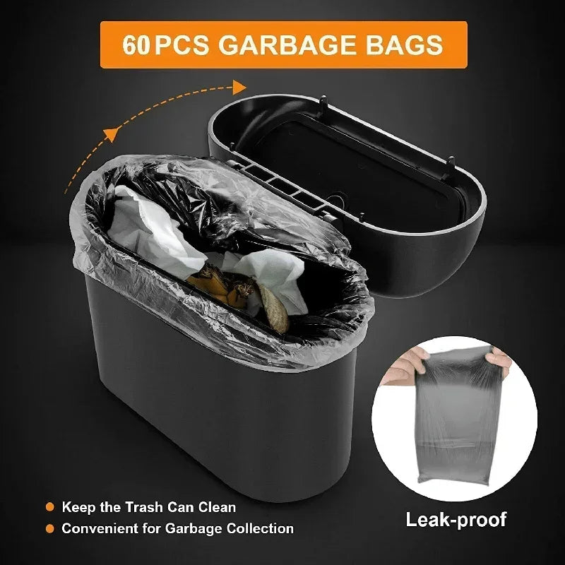 3Pcs Car Trash Can (with Lid) Contains 60 (300) Garbage Bags, Small