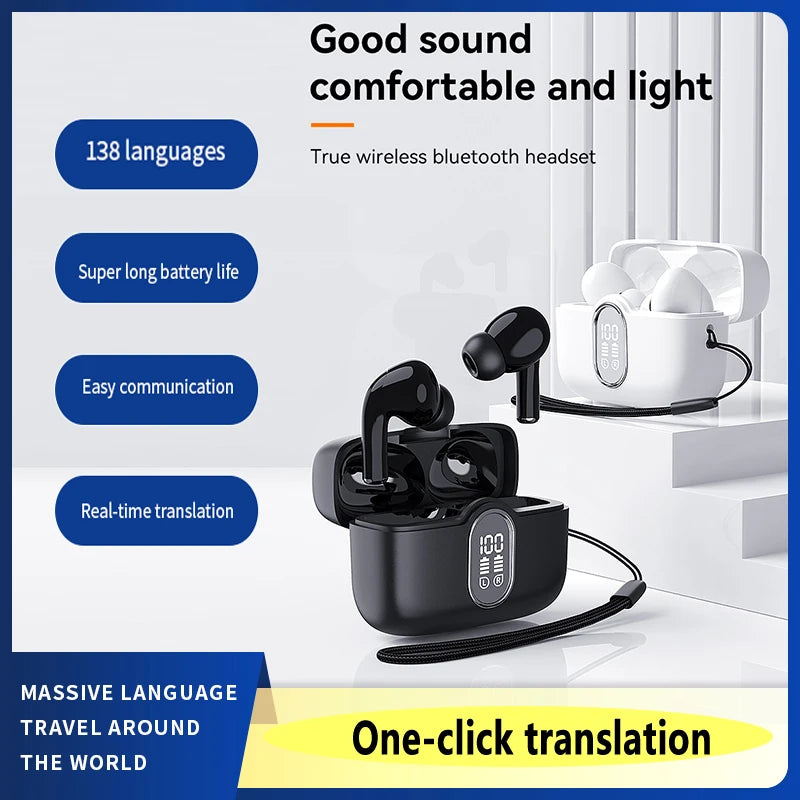 Bluetooth5.3 Voice Translator Earbud Wireless 144Language Translate