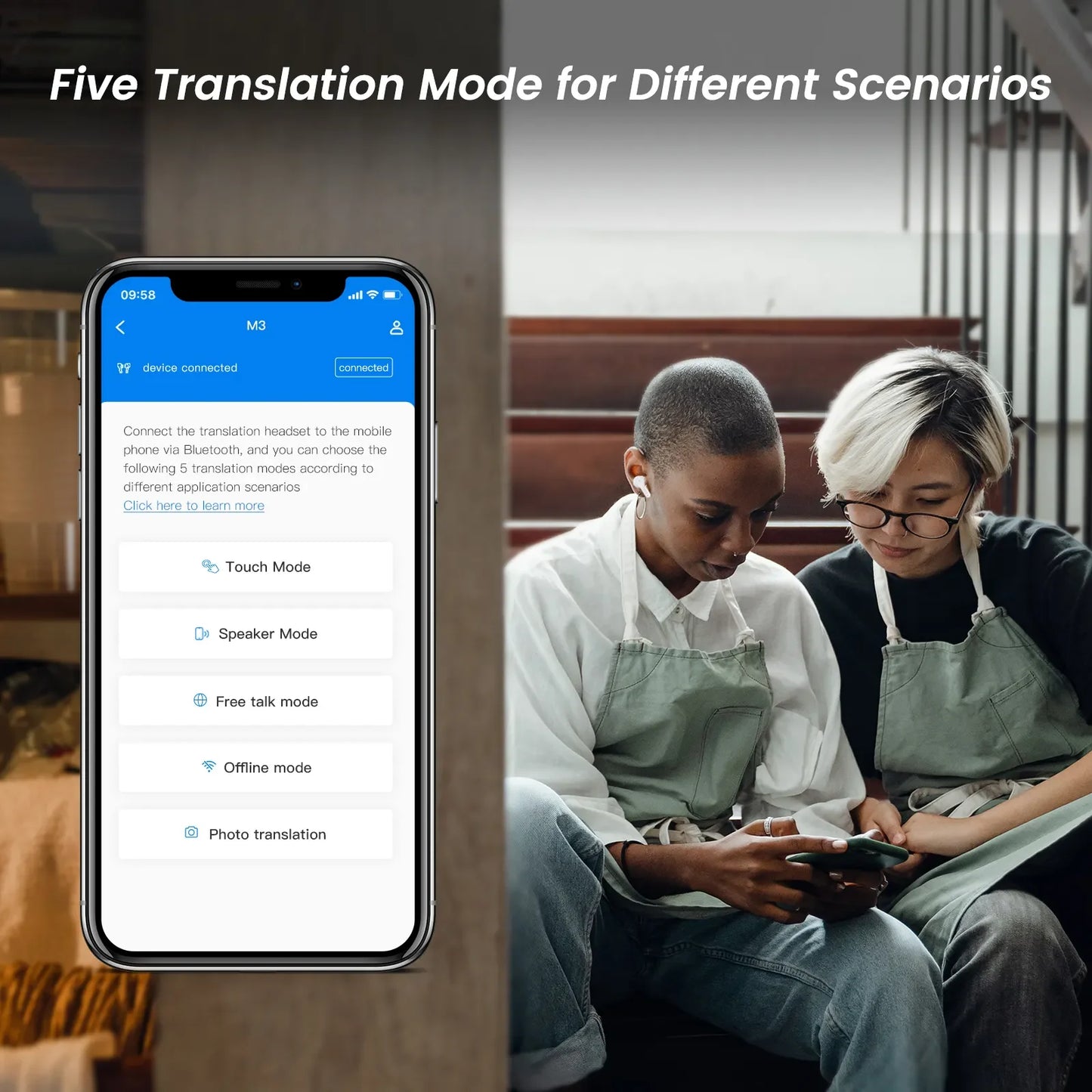M3 Voice Translator Earbuds Supports 144 Languages Translation