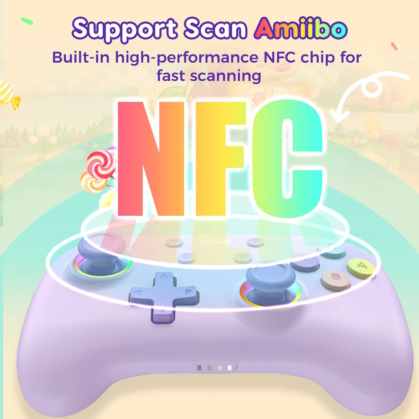 IINE Candy Pop Mini Controller Support NFC Function Turbo&Macro