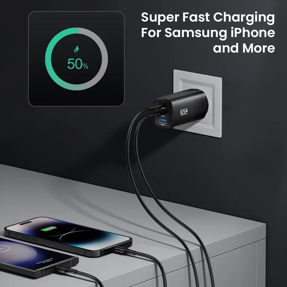 ASOMETECH GaN USB Type C Charger 65W 45W PPS PD QC4.0 Quick Charger