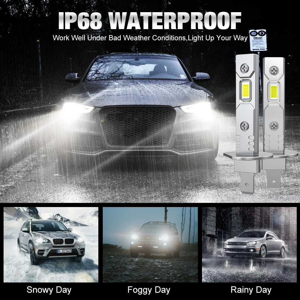 20000LM H1 LED Bulb Headlight Lamps Canbus H3 Mini CSP 3570 High Low