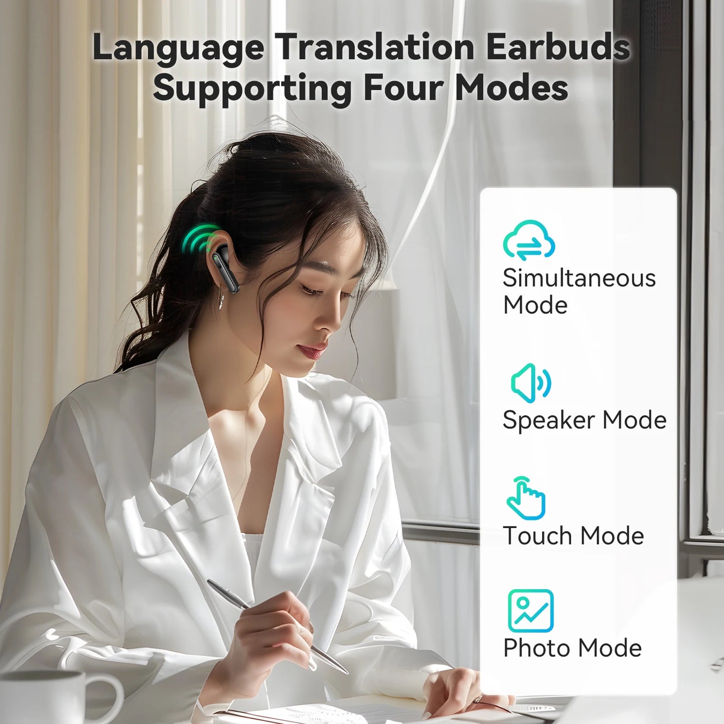 V17 Portable Translator Earphones 150 Languages Smart Instant Voice