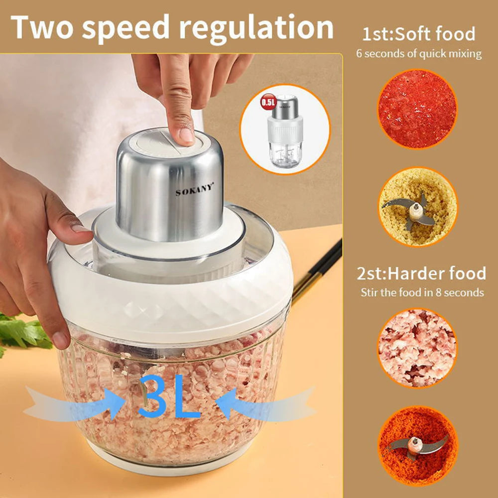 Electric Household Meat Grinder & Juicer Food Processor Kitchen Garlic