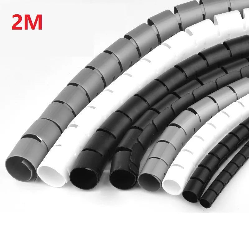 2M 16mm Flexible Spiral Cable Wire Protector Cable Organizer Computer