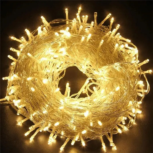 Tail Plug 220V EU Plug 10M Christmas LED String Light Garlands