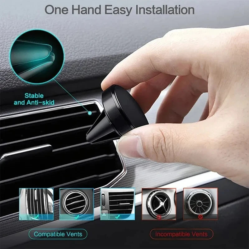 Magnetic Car Phone Holder Mount Air Vent Smartphone Mobile Stand