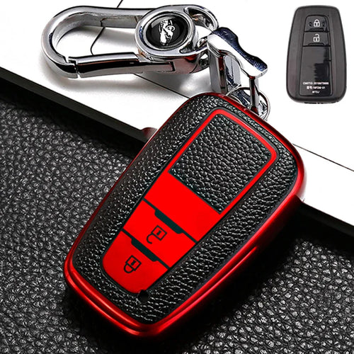 Leather Style Car Remote Key Case Cover Fob For Toyota Prius Camry