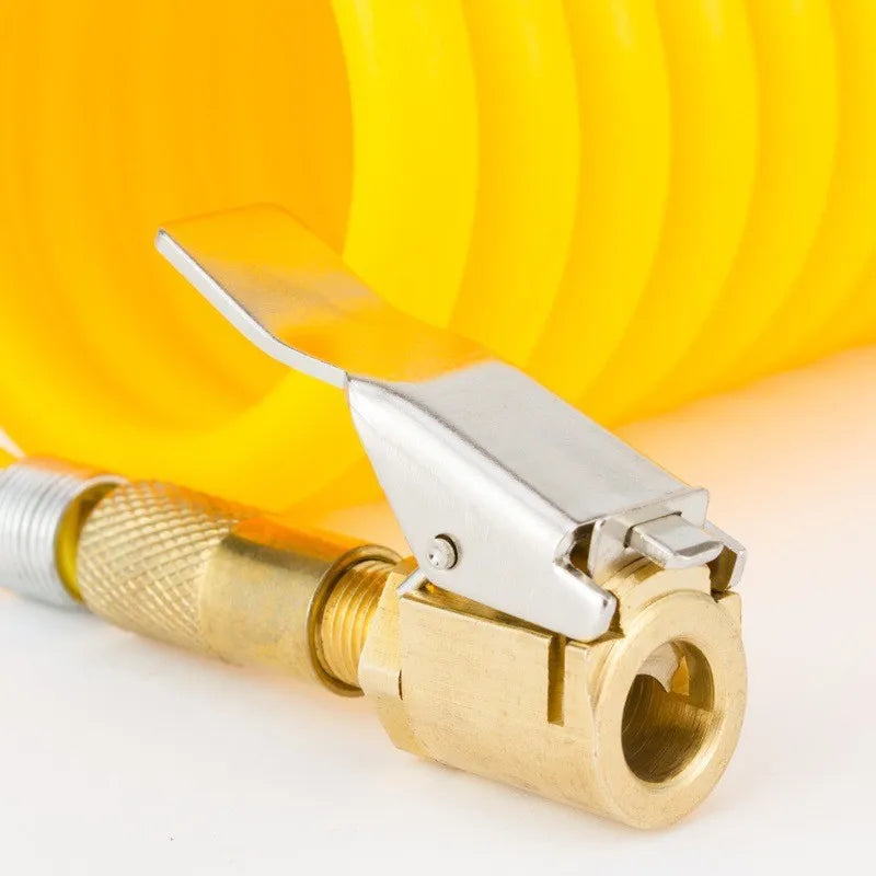 Car Tire Air Chuck Inflator Pump Valve Connector Clip-on Adapter Brass