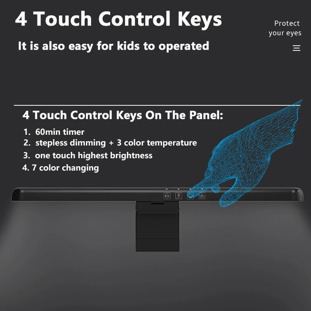 LED Computer Monitor Light Bar Stepless Dimming Hanging Light RGB Game
