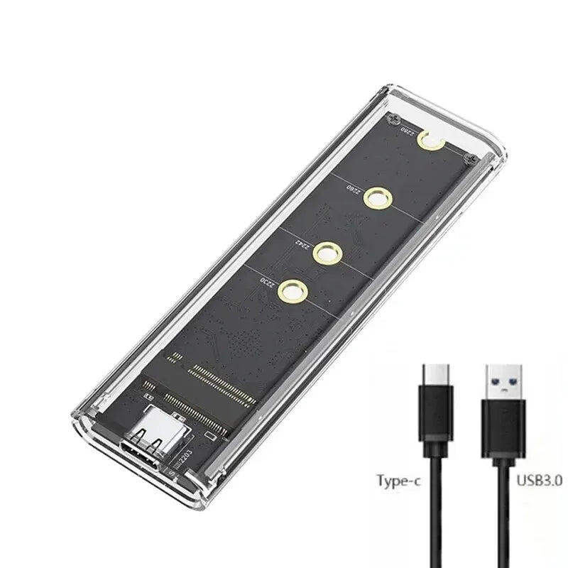 RGB M2 SSD Case M.2 NVME SSD Enclosure M.2 to USB C Transparent Hard