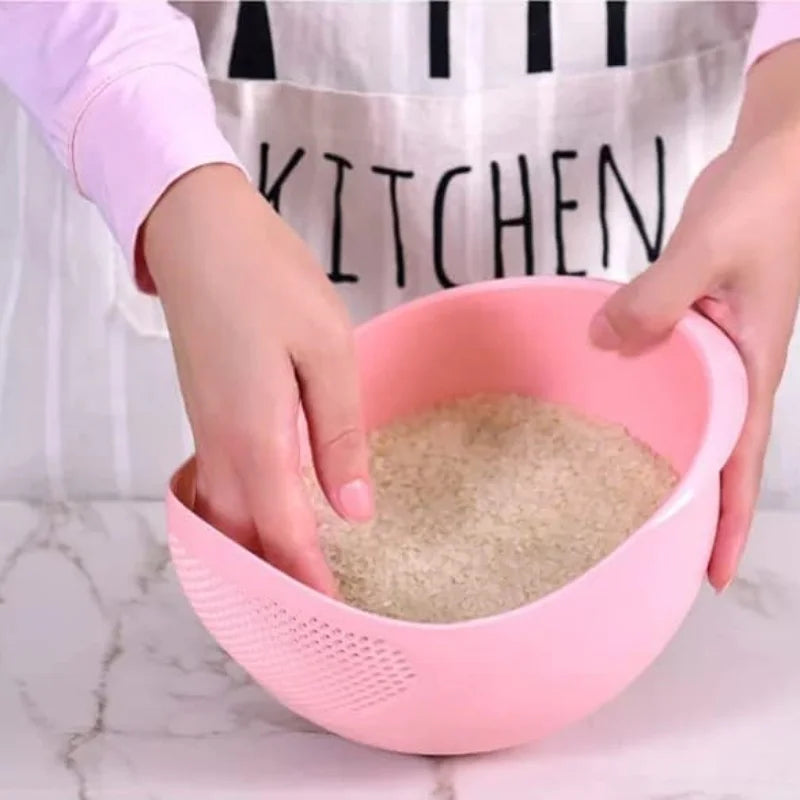 1pcs MULTIFUNCTIONAL RICE WASHER AND STRAINER BOWL Food Grade Plastic