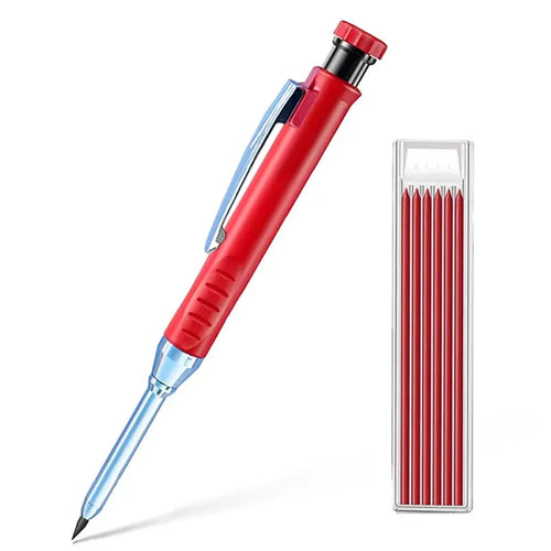 Solid Carpenter Pencil Built-in Sharpener for Deep Hole 2B Lead Core