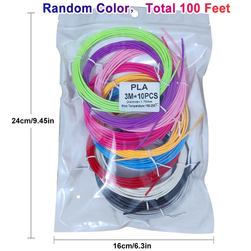 32 Colors 3D Pen Filament 1.75mm PLA, Each Color 10Feet(3m), Total 320