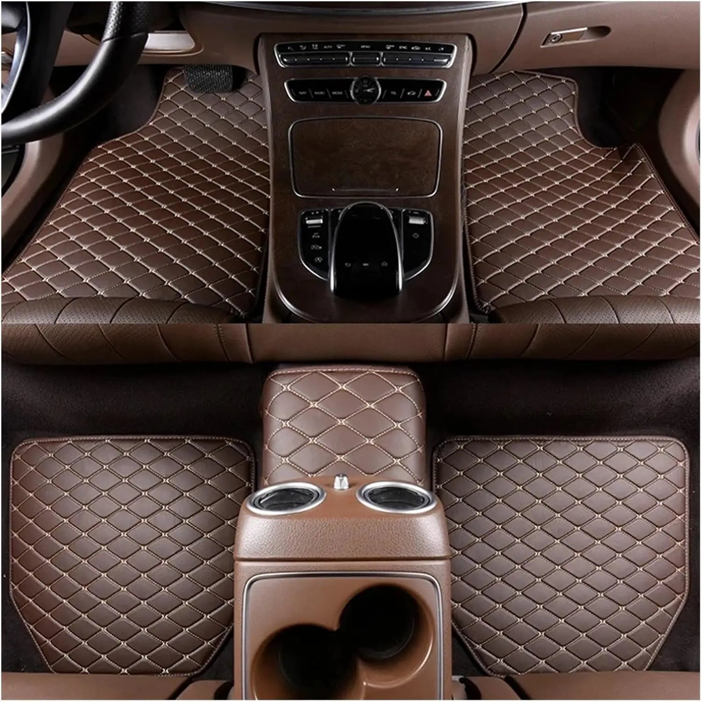 5 pcs Waterproof Leather Car Floor Mats Universal Auto Foot Pad