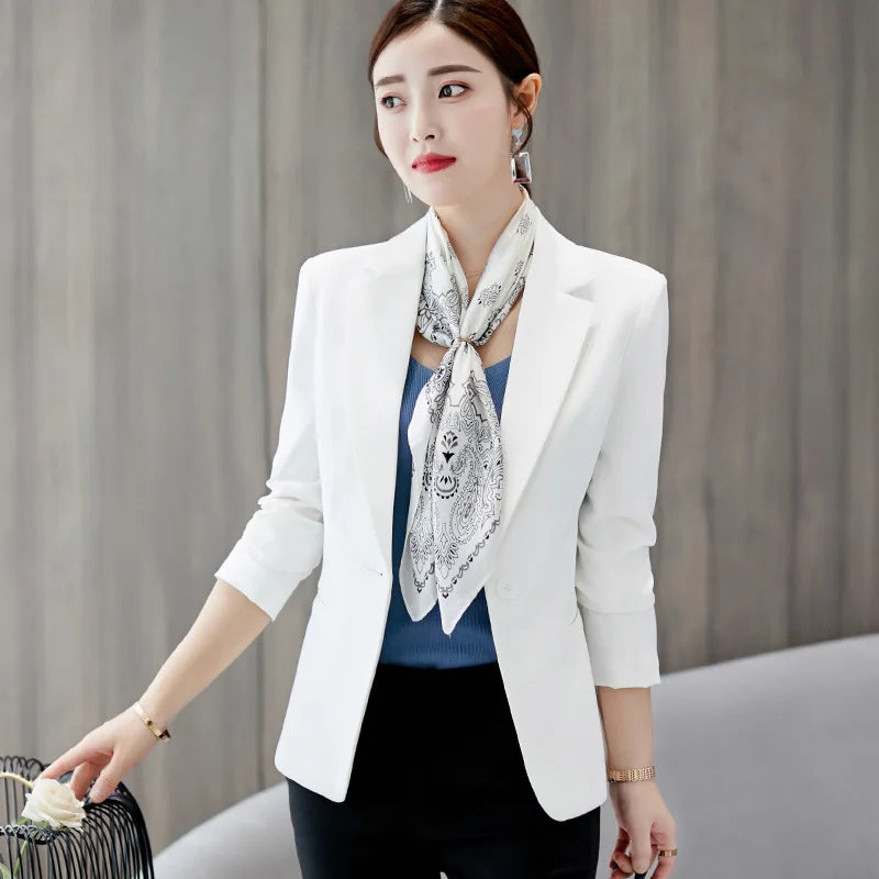 Royal Blue Suit Jacket Women's Stylish Slim Coat New Fall Women Blazer