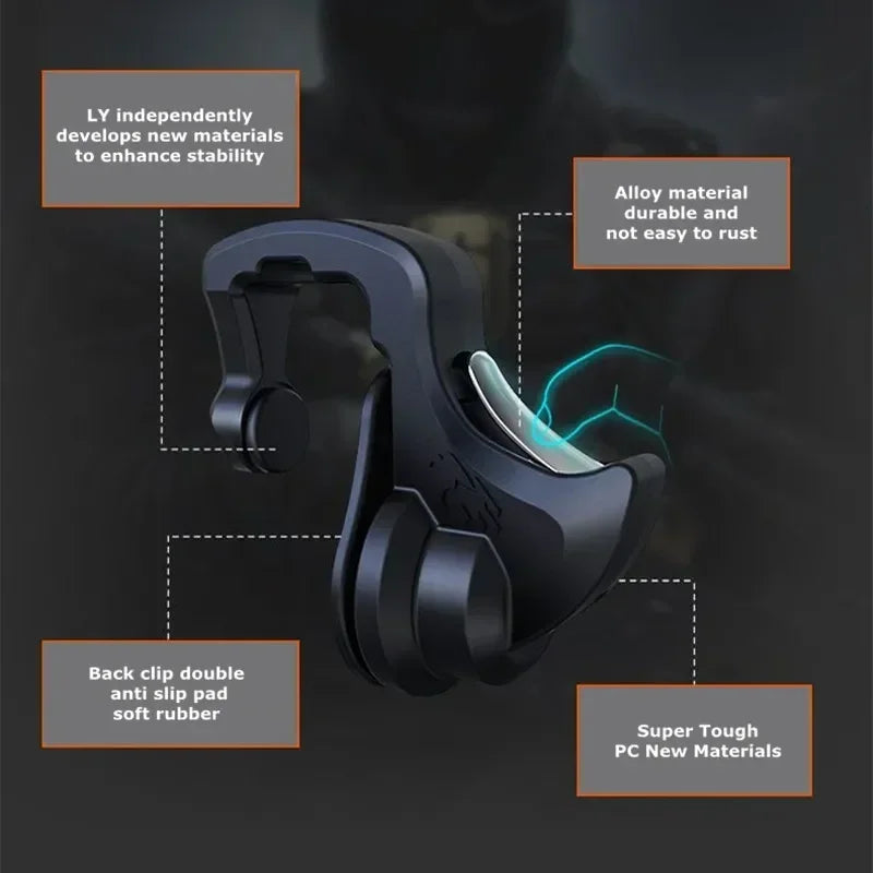 2Pcs Mobile Phone ABS PUBG Game Trigger L1 R1 Aim Shooting Alloy Key