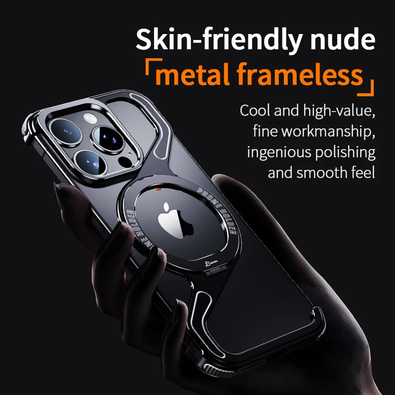 Magnetic Metal Snap-on Phone Case For Iphone 13 14 15 16 Pro Max Z