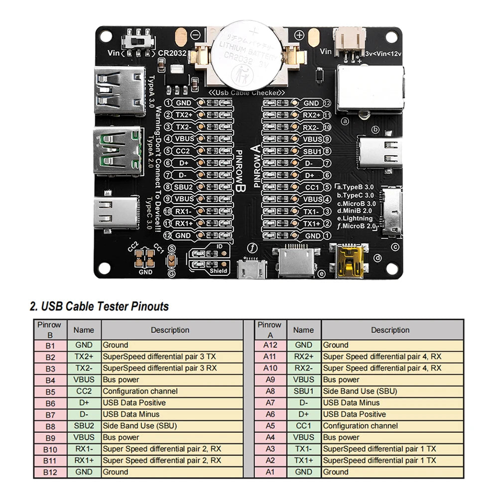 DT3 Data Cable Anomaly Detection Board USB Cable Tester IOS Android