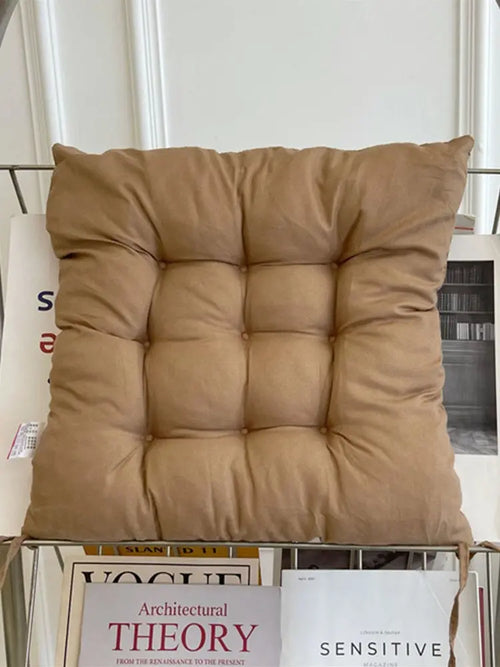 Linen Cushion Pearl Cotton Square Stool Backrest Pillow Home Office