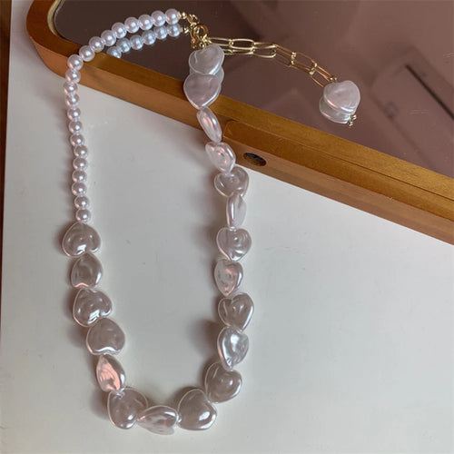 Y2K Trend Wedding Party Jewelry Blue Shell Sheet Choker Necklace For