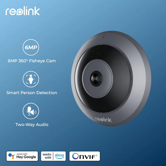 Reolink 6MP Fisheye WiFi Security Camera 2.4/5GHz Wireless Indoor