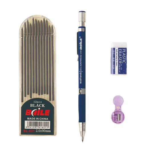2.0mm Mechanical Pencil Set 2B Automatic Pencils With Black Lead