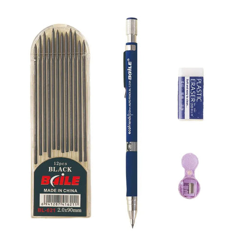 2.0mm Mechanical Pencil Set 2B Automatic Pencils With Black Lead
