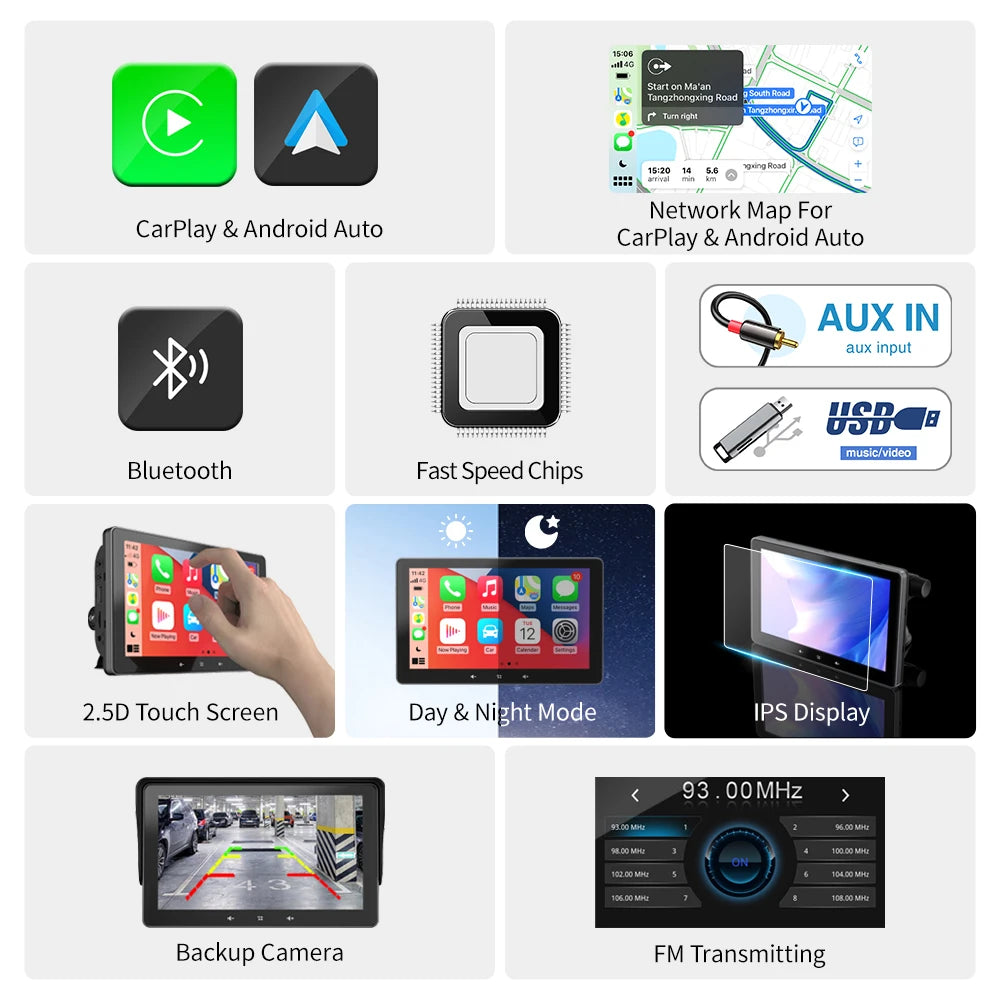 Universal 7inch Car Radio Multimedia Video Player Wireless Carplay And