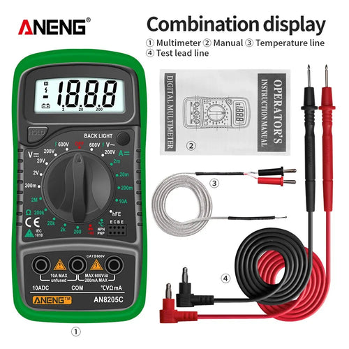 ANENG AN8205C Digital Multimeter AC/DC Ammeter Volt Ohm Multimetro